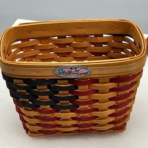 Longaberger 1998 25th Anniversary Flag Basket American Flag Red Blue EUC